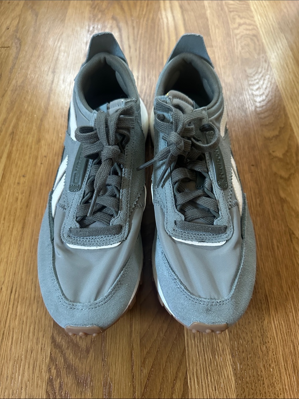 Reebok Women’s green/Gray and White Retro Runner Sneakers